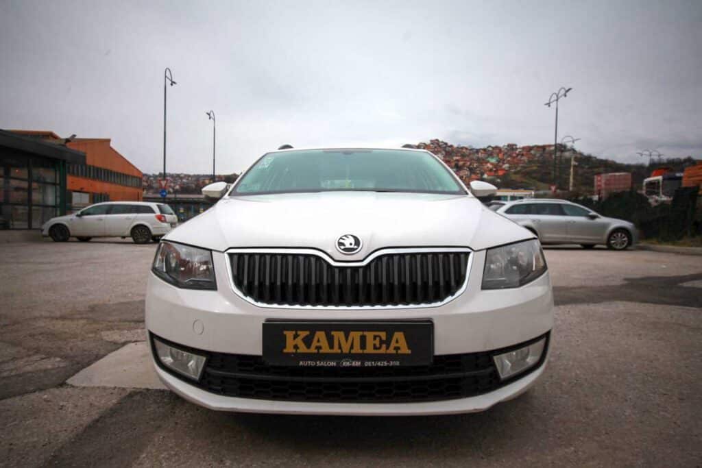 Rent a Car parked for rent Škoda Octavia white automatic