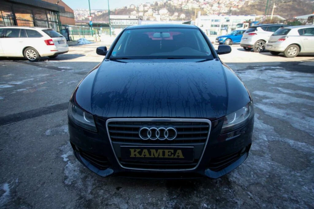 Parked Audi A4 Dark Blue for Rent a Car Sarajevo, Rent a Car Agency Kamea