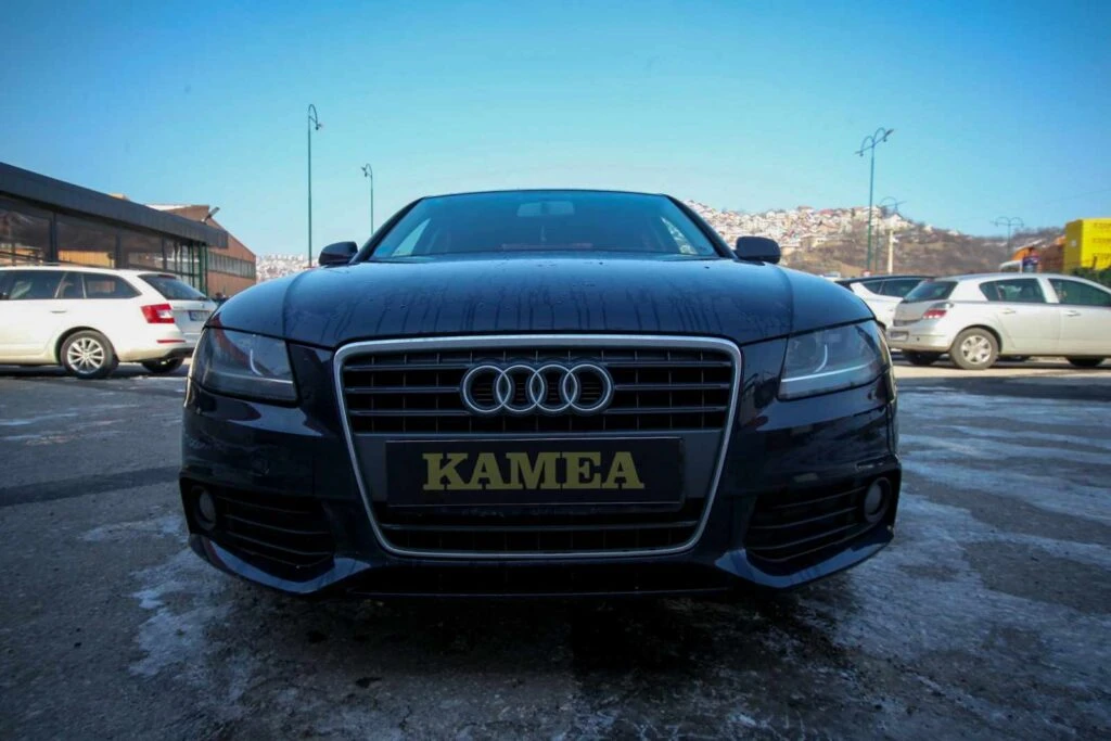 Parked Audi A4 Dark Blue for Rent a Car Sarajevo, Rent a Car Agency Kamea