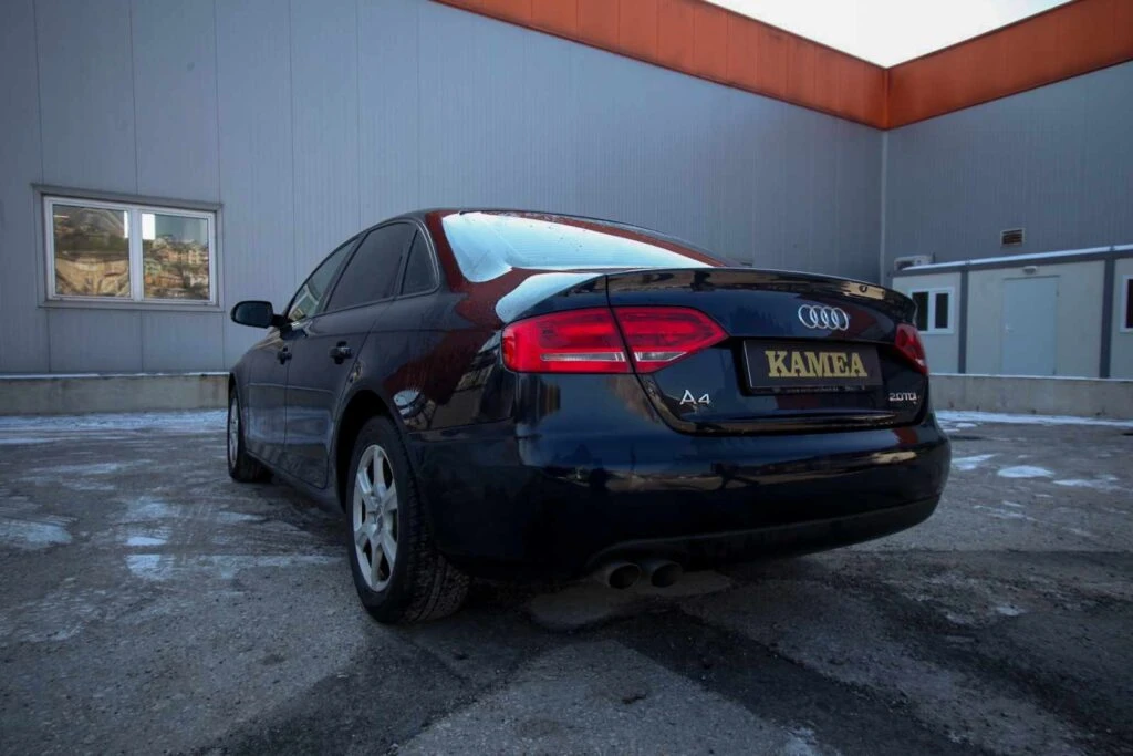 Parked Audi A4 Dark Blue for Rent a Car Sarajevo, Rent a Car Agency Kamea