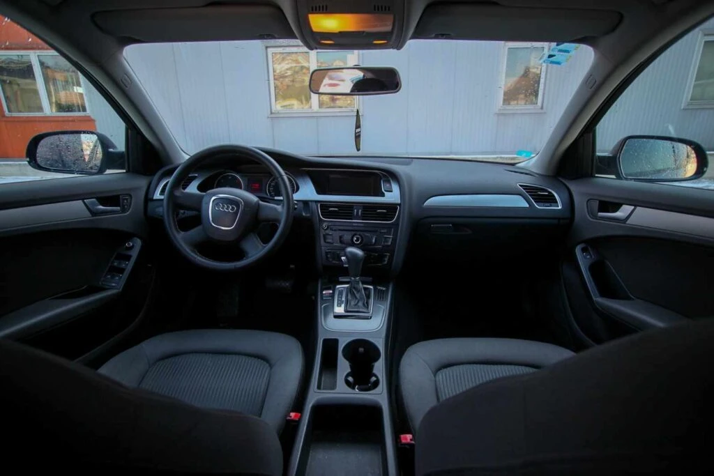 Parked Audi A4 Dark Blue for Rent a Car Sarajevo, Rent a Car Agency Kamea