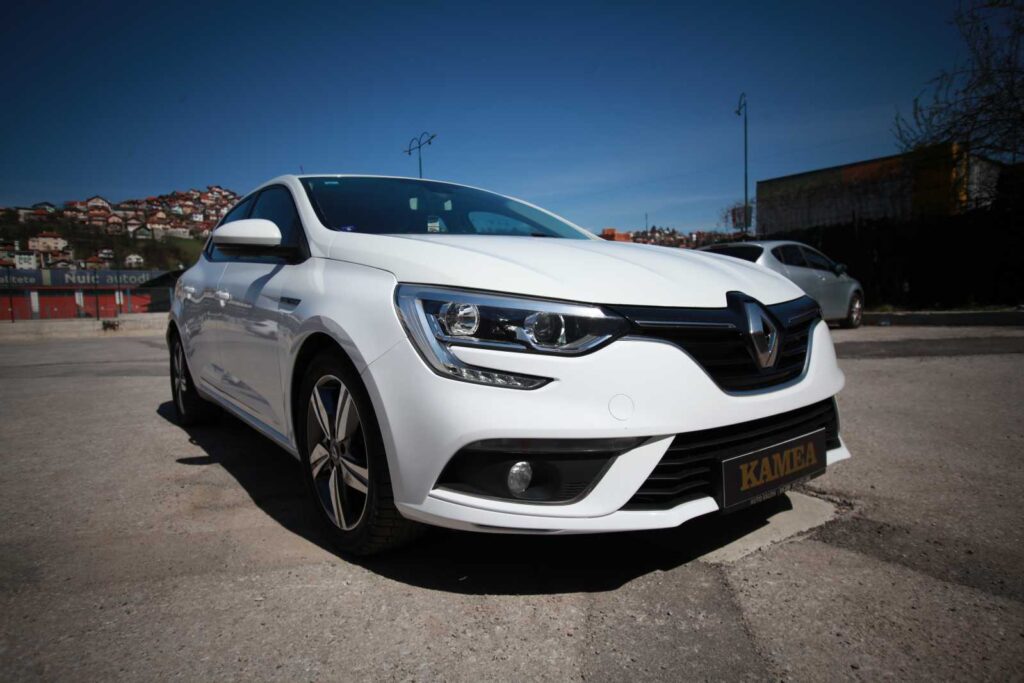 Parked Rent a Car Sarajevo Renault Megane White